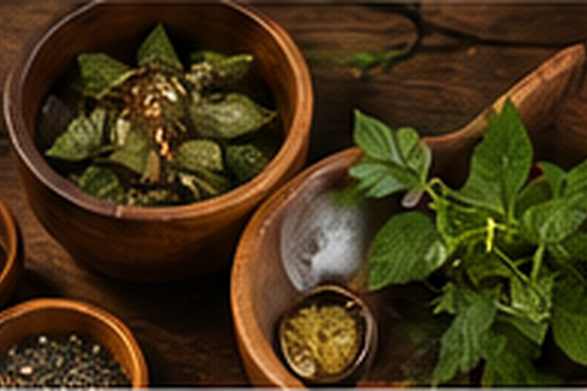 Illustrative Ayurvedic herbs and holistic wellness